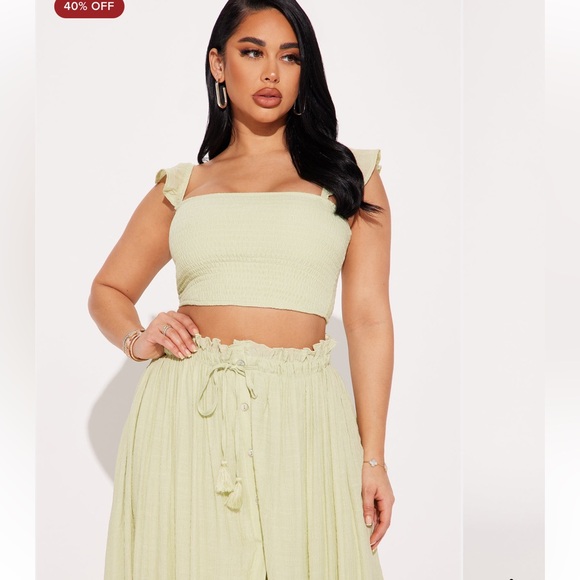 Fashion Nova Light Green Skirt Set - Picture 3 of 4
